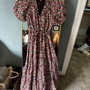 Banjanan Floral Puff Sleeve Maxi Dress